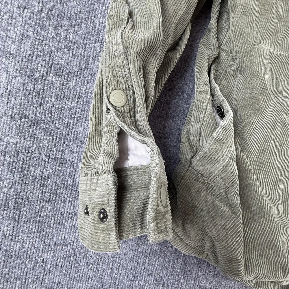 George Jacket Mens 2XL Green Corduroy Sherpa Lined Snap Front Parka Pockets